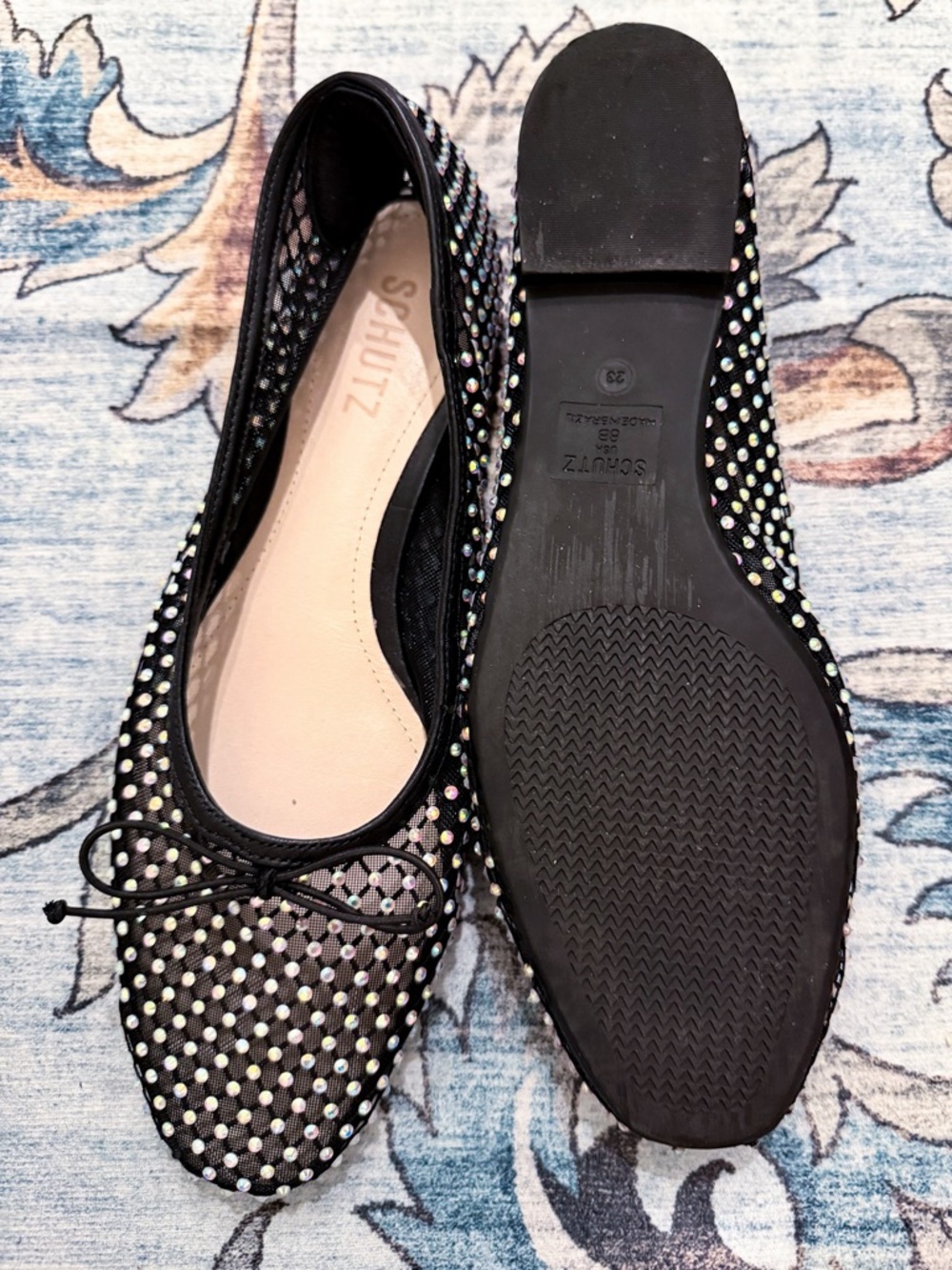 Gorgeous Sparkly Schutz Crystal Sheer Ballet Flats in excellent condition